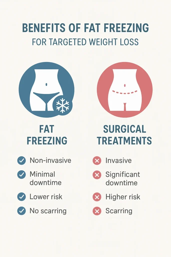 graphic showing the benefits of fat freezing Greenford