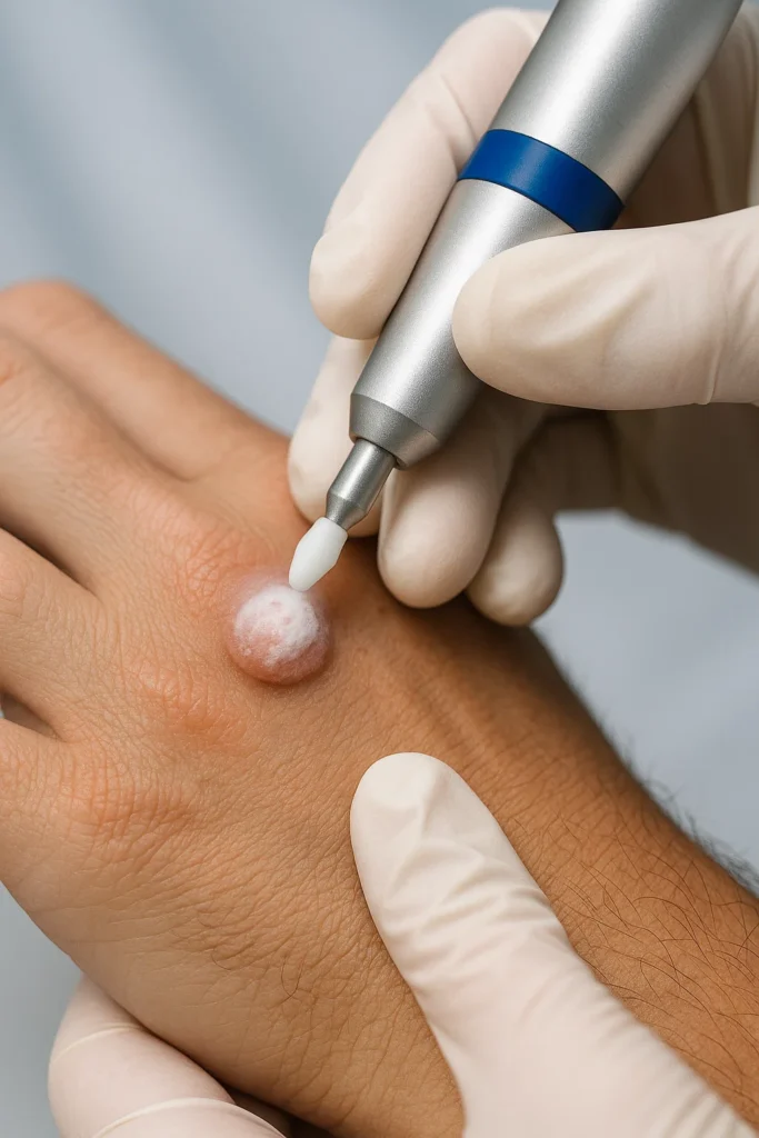 example of wart removal Greenford using cryopen